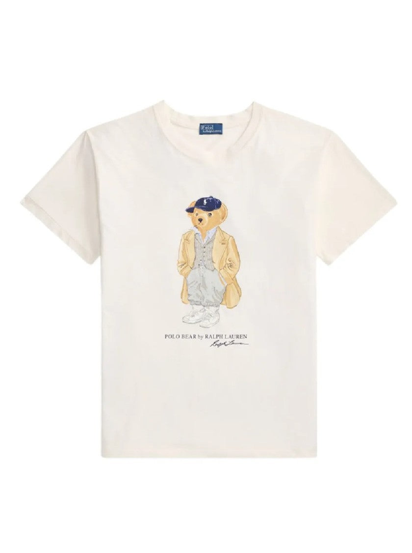 Polo Ralph Lauren Short-Sleeved Knit T-Shirt With Graphic Bear Design