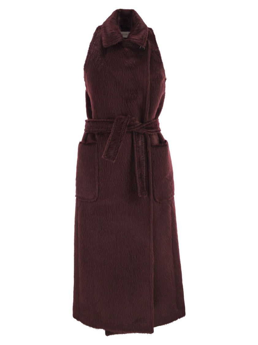 Max Mara Abbozzi1234 - Sleeveless Coat In Alpaca And Wool