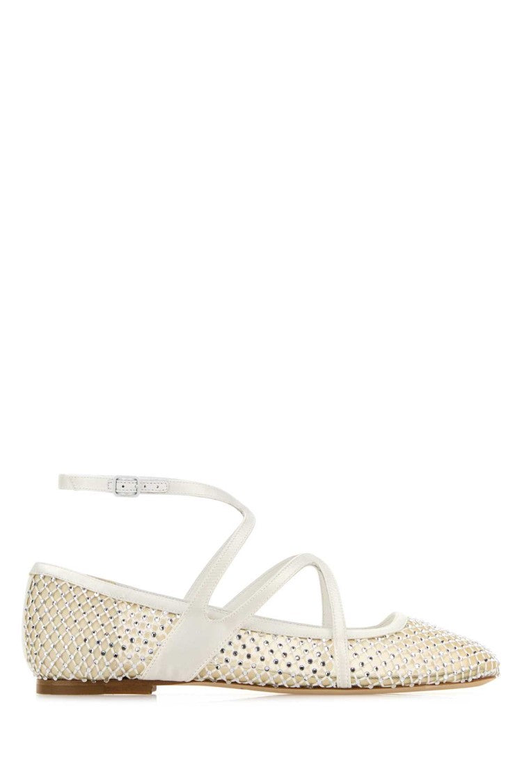 Jimmy Choo Embellished Mesh Astoria Ballerinas