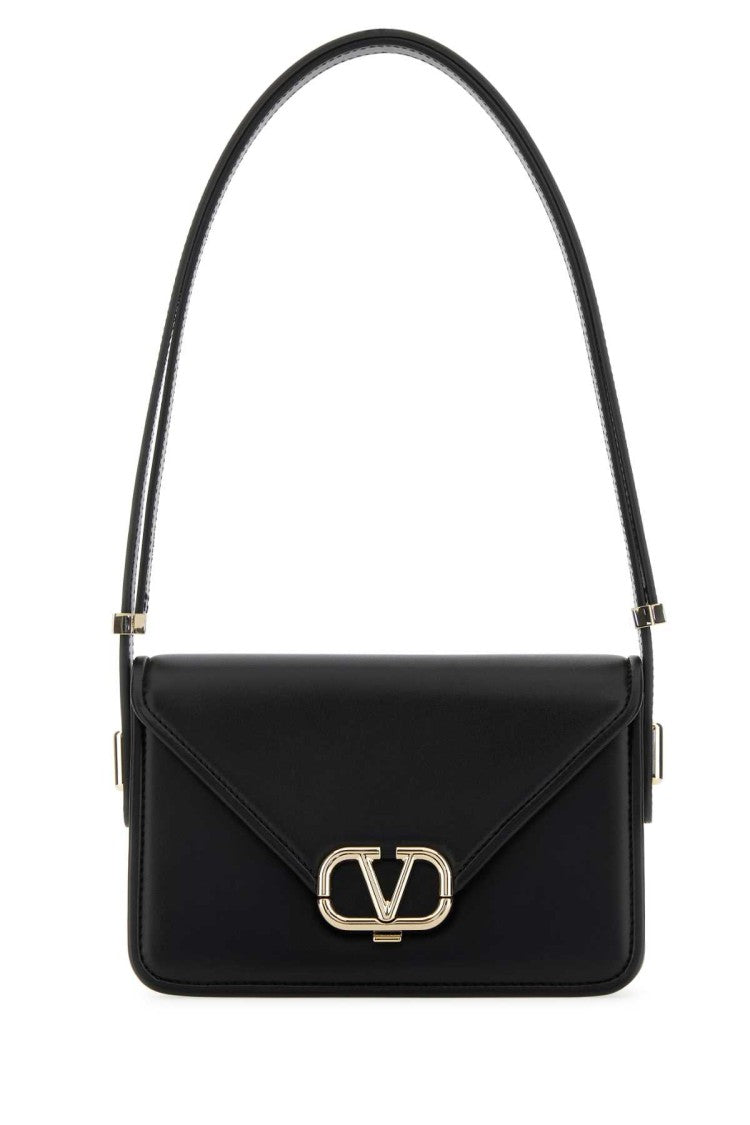 Valentino Garavani Black Leather Vlogo Crossbody Bag