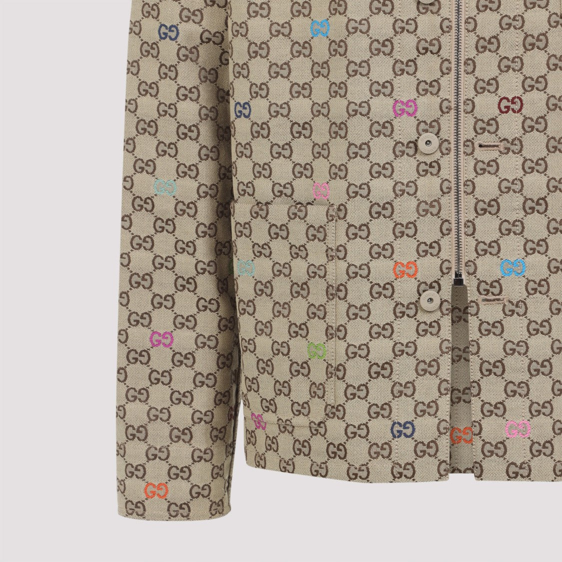Gucci Camel Beige Cotton Spw Gg Jacket
