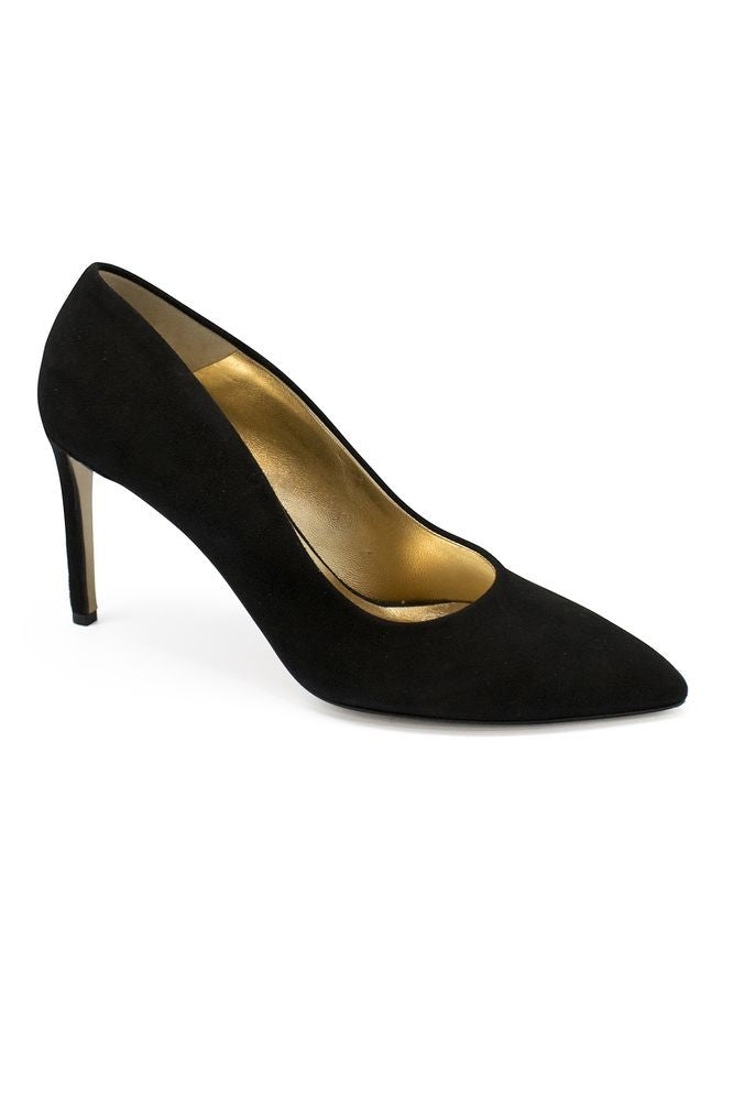 Walter Steiger Black Suede Pumps With Pointed Toe