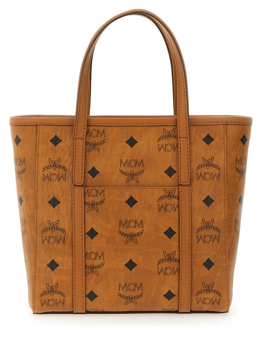 Mcm Structured Brown Tote Bag With Versatile Carry Options