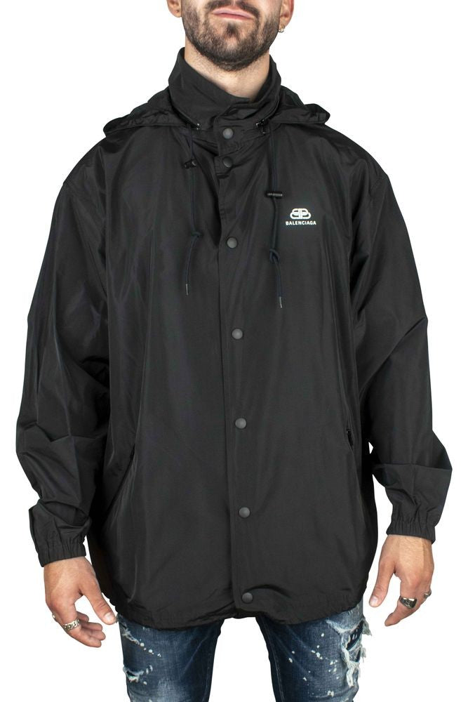 Balenciaga Black Raincoat With High Collar