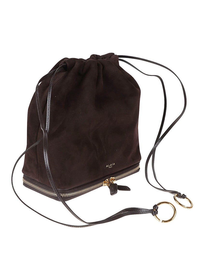 Alaïa Brown Drawstring Leather Handbag