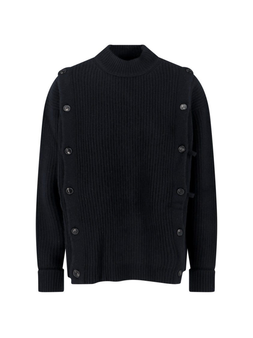 Setchu Ribbed Wool And Cashmere Sweater – Black