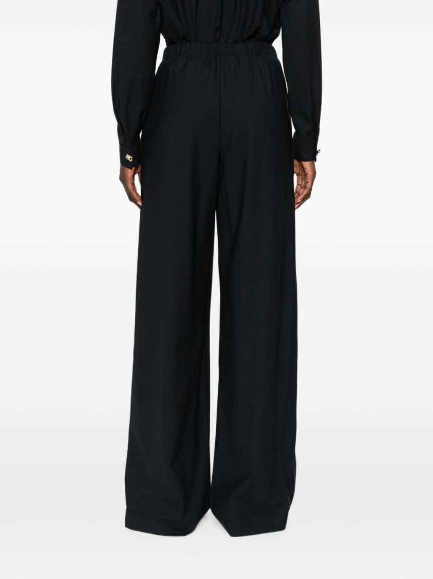 Fabiana Filippi Black Wide-Leg Elastic Waistband Trousers
