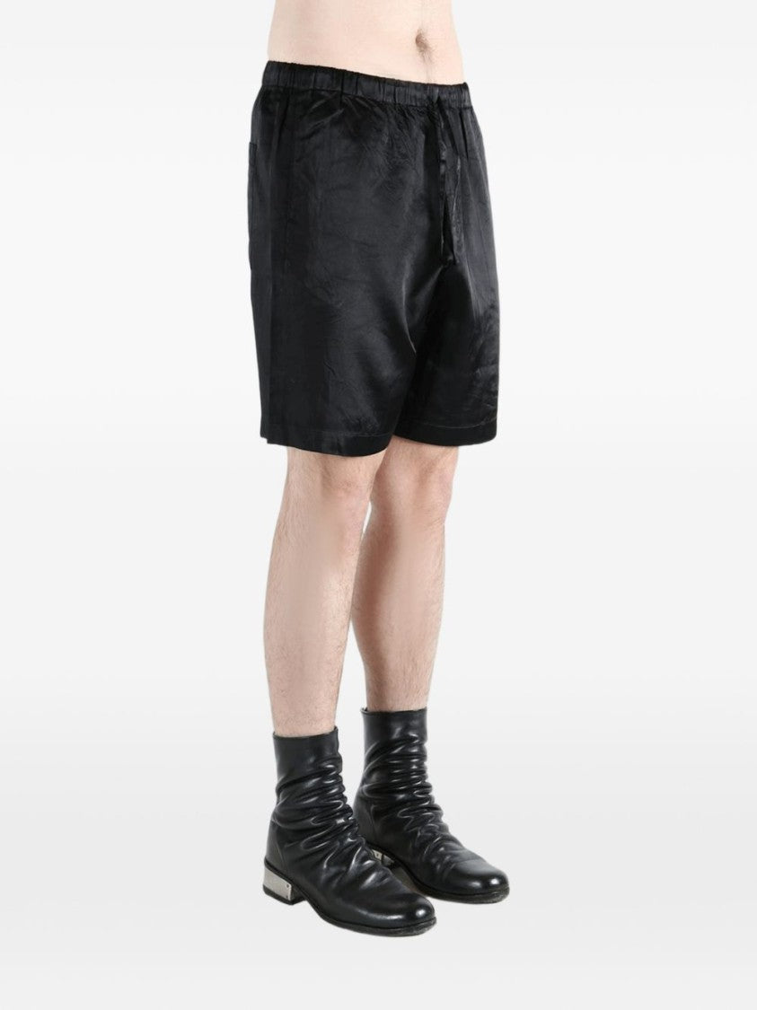 Dries Van Noten Black Drawstring Elasticated Waistband Shorts