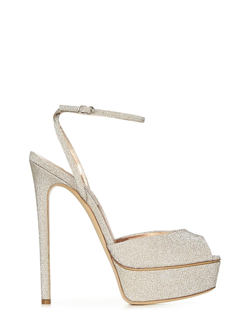 Casadei Glitter-Finish High Heel Sandals
