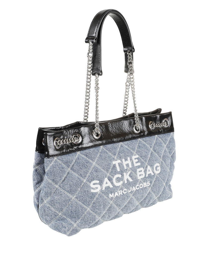 Marc Jacobs Quilted Beige Bag With Denim Texture