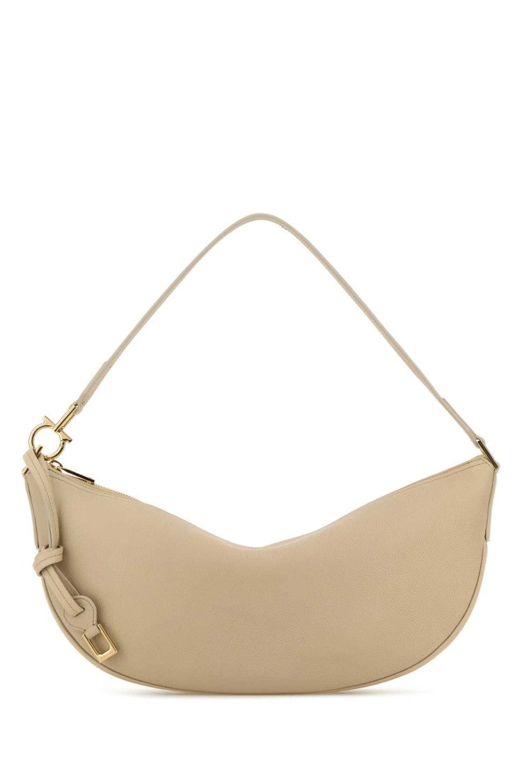 Salvatore Ferragamo Sand Leather Shoulder Bag