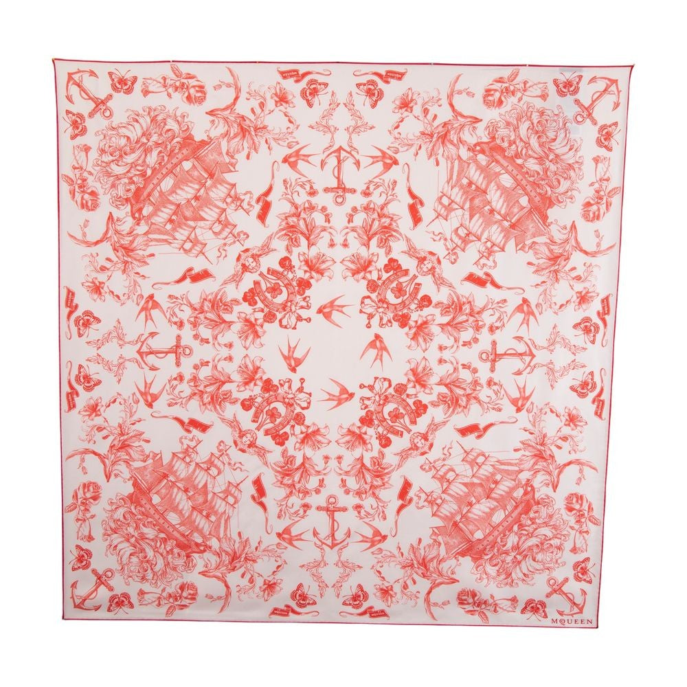 Alexander Mcqueen Fo Sailor Tattoo Scarf - Silk - Pink