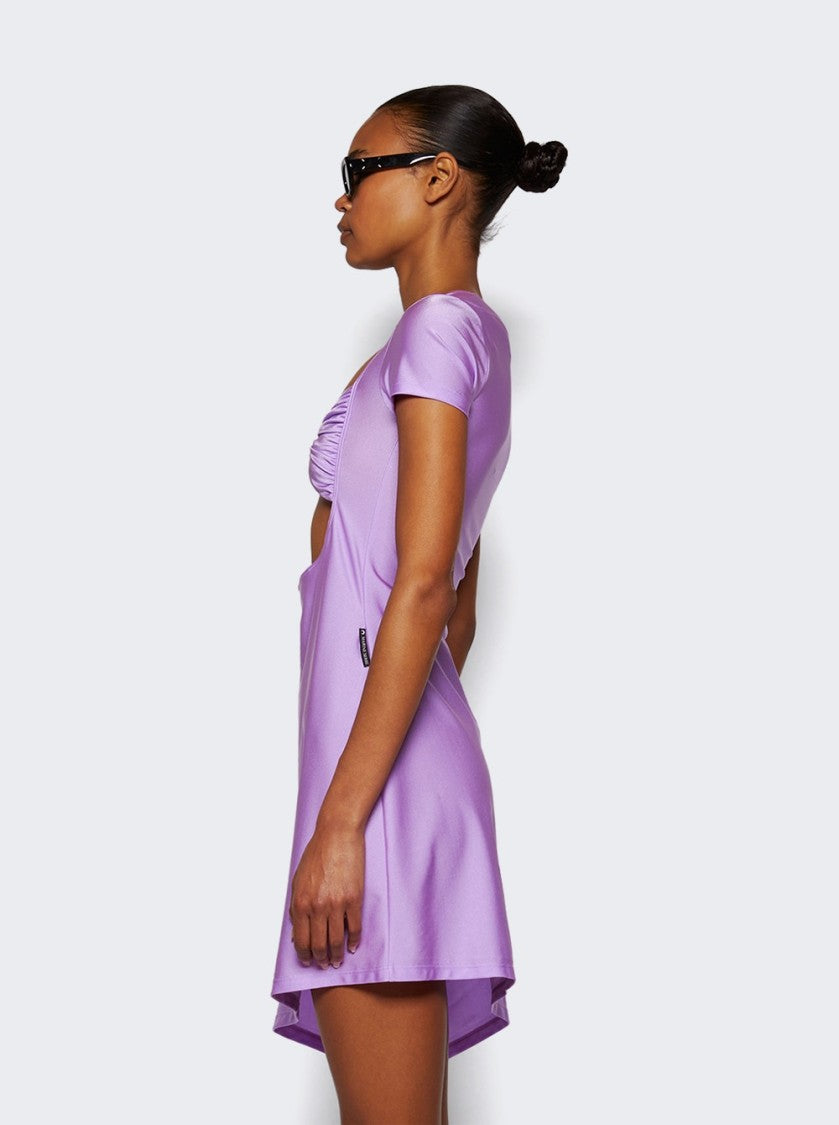 Marine Serre Draped Jersey Open Chest Dress Sweet Lilac