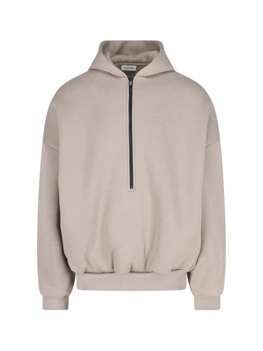 Fear Of God Relaxed Fit Beige Half-Zip Sweater - Beige