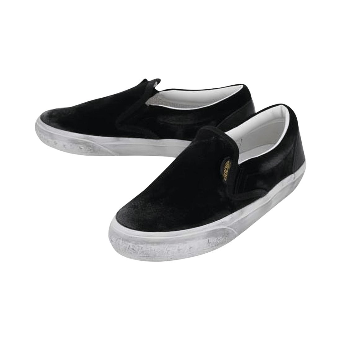 Golden Goose Slip-On Distressed Black Suede Sneakers