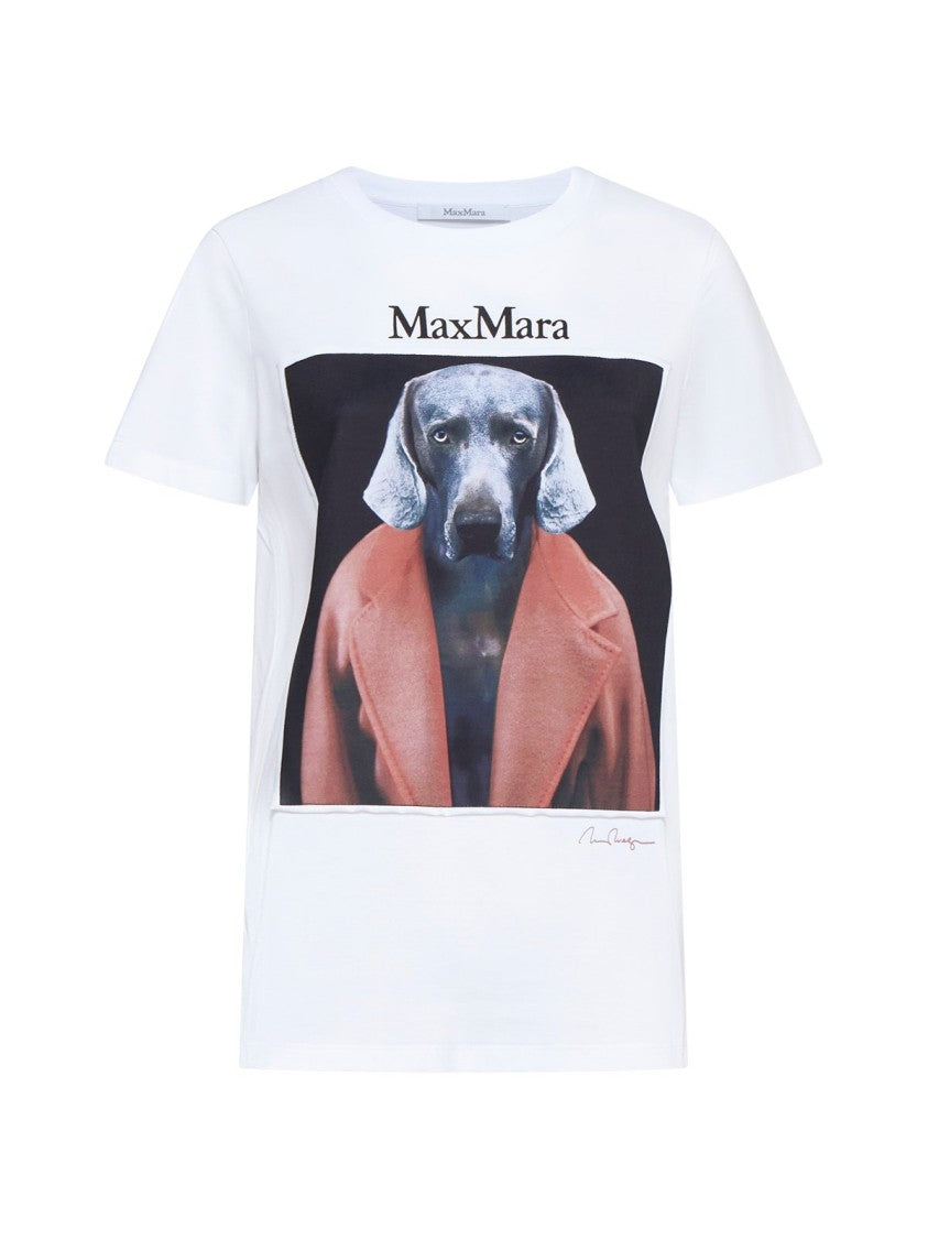 Max Mara Graphic Print T-Shirt With Classic Crew Neckline