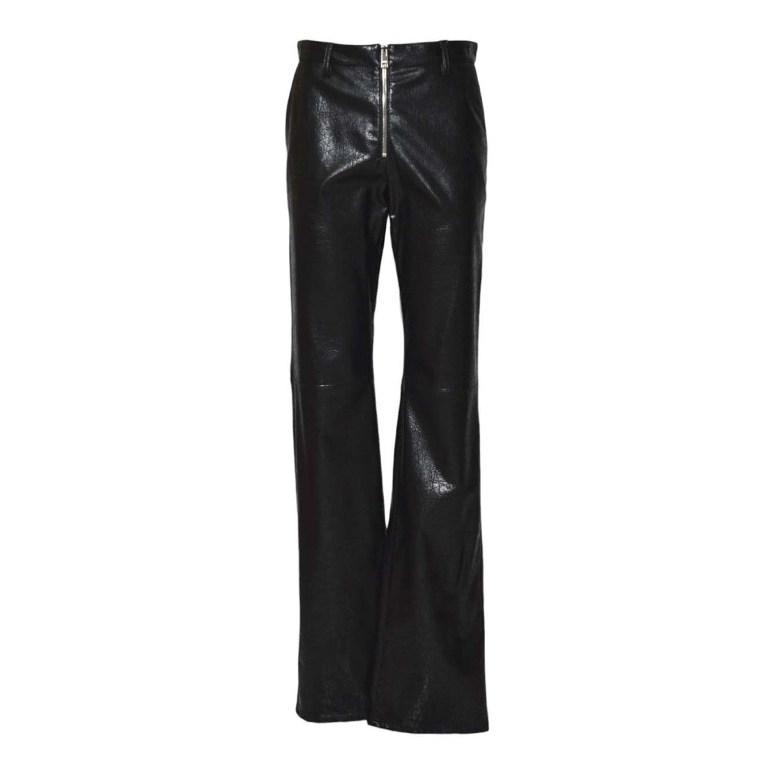 Msgm Flared Trousers With Shiny Finish And Welt Pockets