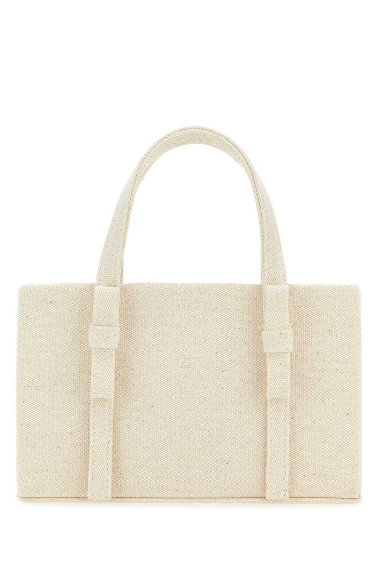 Kara Ivory Canvas Handbag