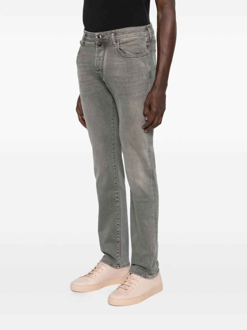 Jacob Cohen Tailored Gray Trousers With Classic Five-Pocket Design