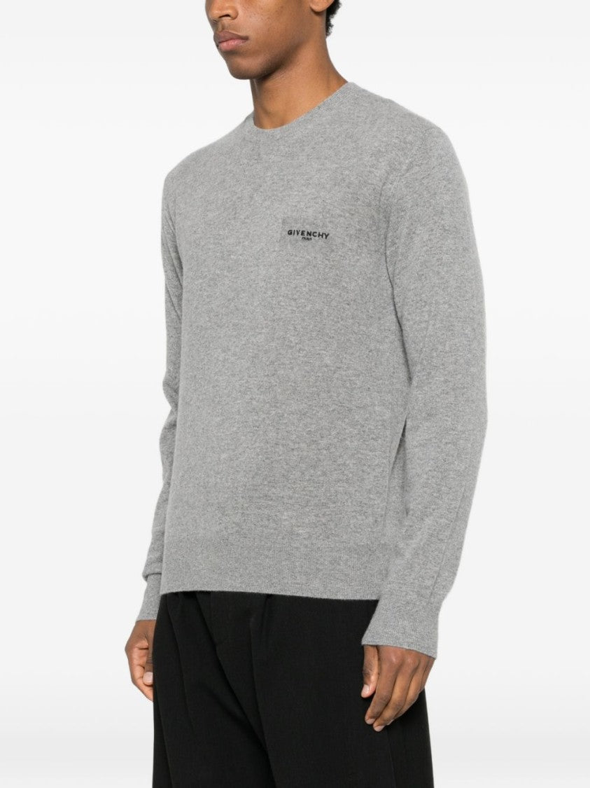 Givenchy Grey Crew Neck Long Sleeve Sweater