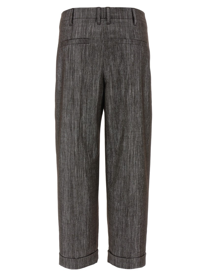 Brunello Cucinelli Lurex Trousers With Stretched Pleat