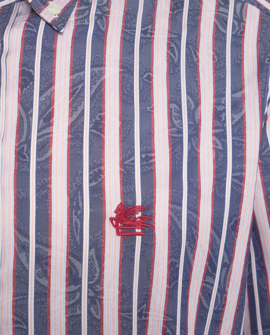 Etro Striped Shirt With Logo Embroidery