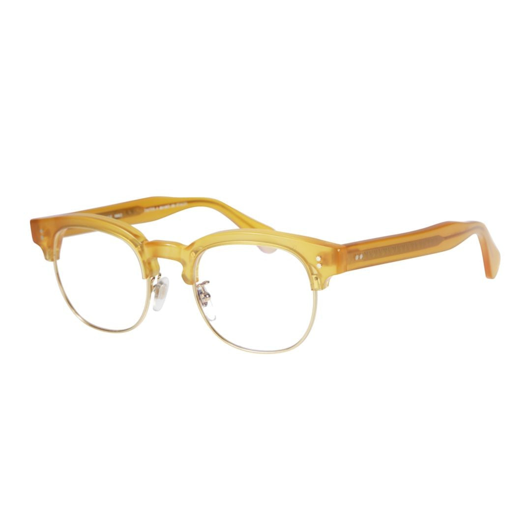 Kador Woody Cm Translucent Amber-Yellow Browline Eyeglasses