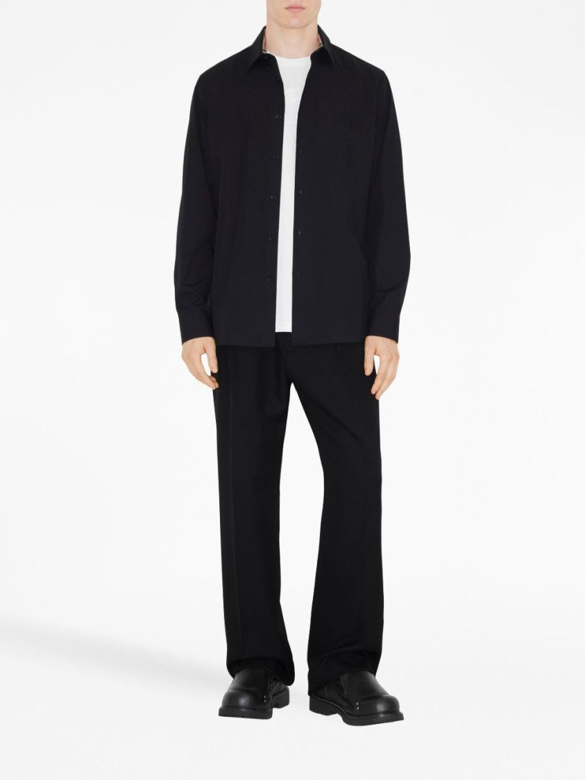 Burberry Checked Overshirt With Contrasting Patterned Collar