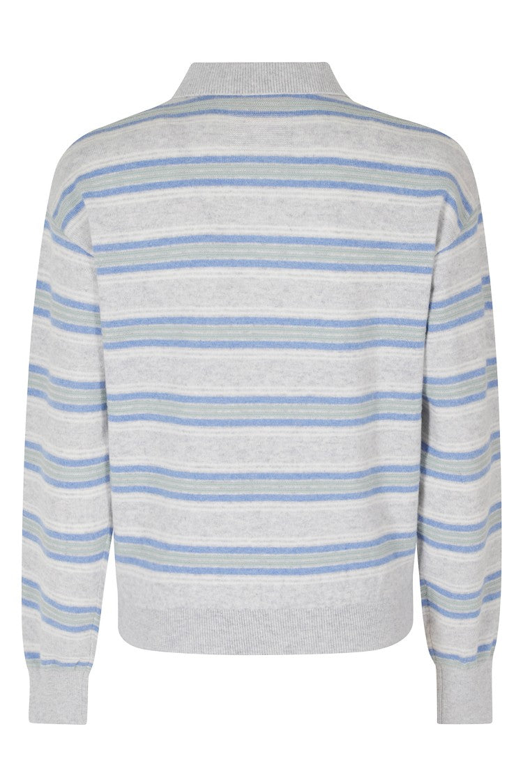 Guest In Residence Collegiate Stripe Cashmere Polo Shirt