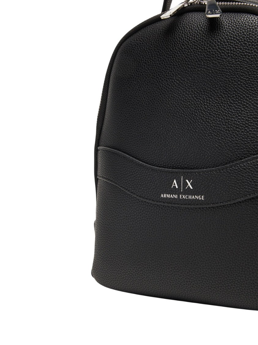 Armani Exchange Textured Black Polyester Backpack
