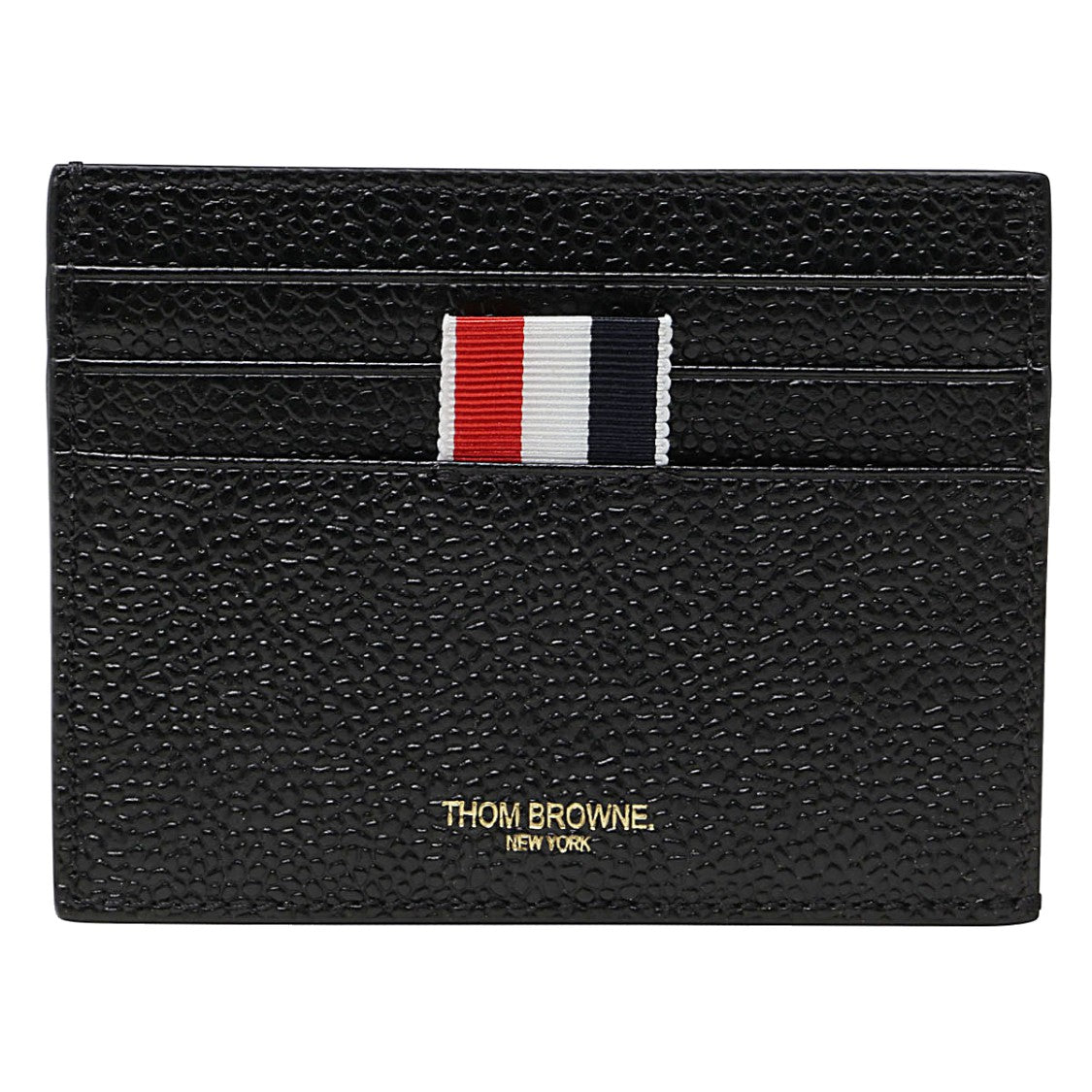 Thom Browne Black Pebbled Leather Cardholder