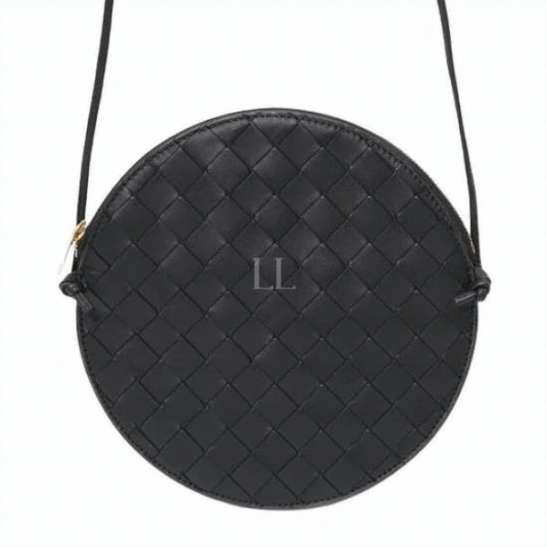 Bottega Veneta Woven Leather Round Crossbody Bag