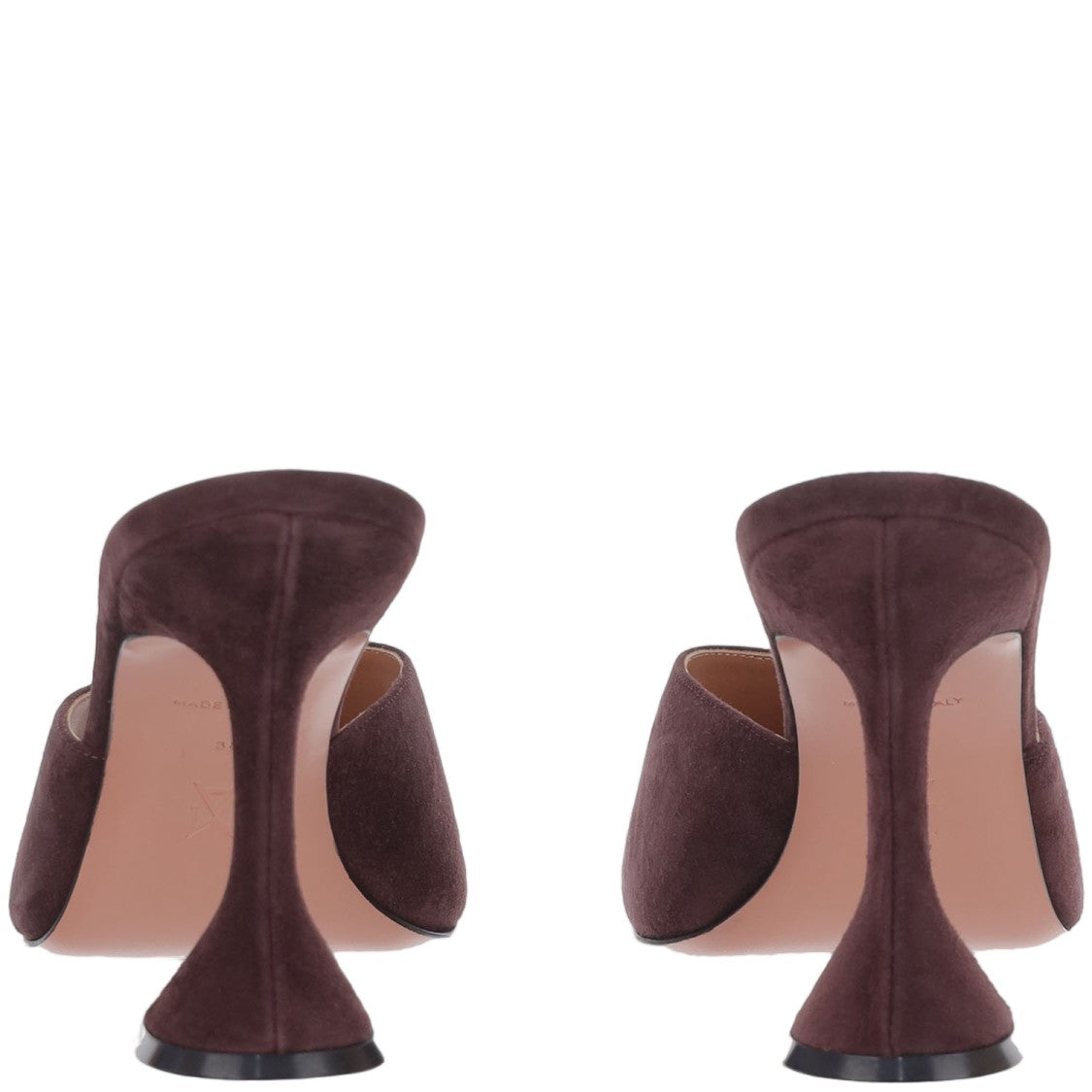 Amina Muaddi Bordeaux Lupita Suede Sandals