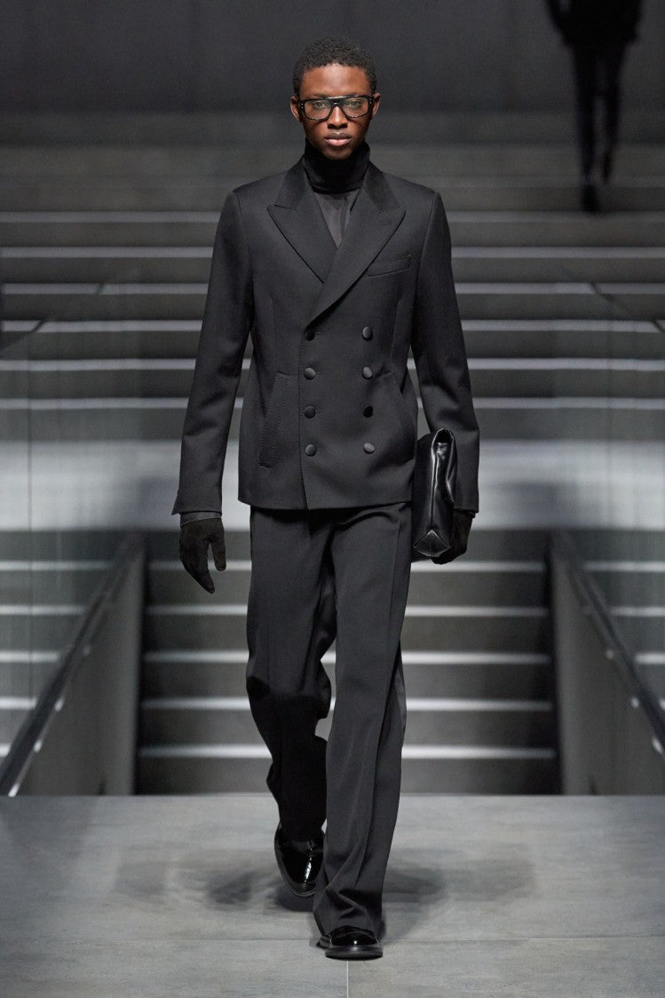 Dolce & Gabbana Double-Breasted Black Wool Blazer