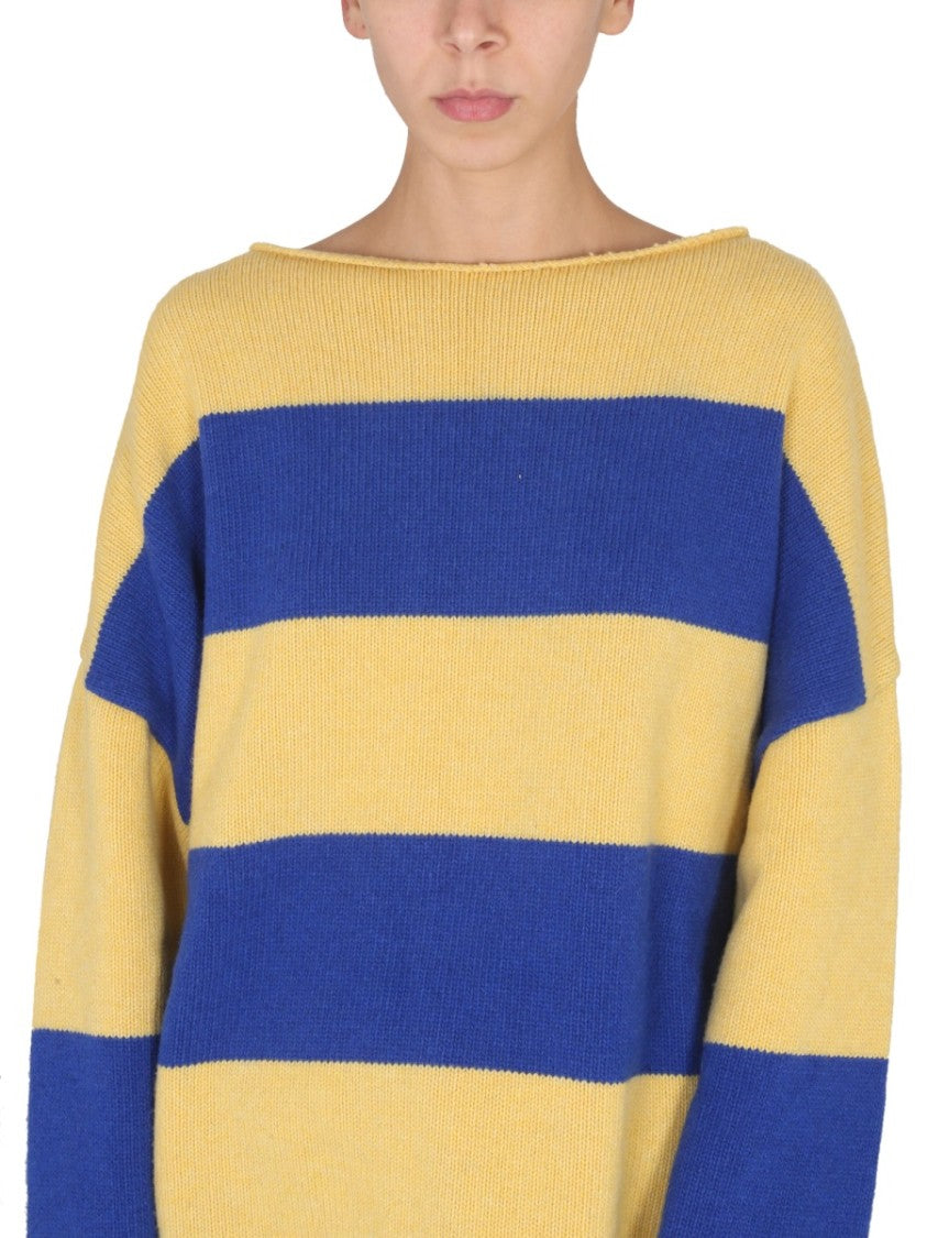 Right For Oversized Knit Sweater With Striking Blue