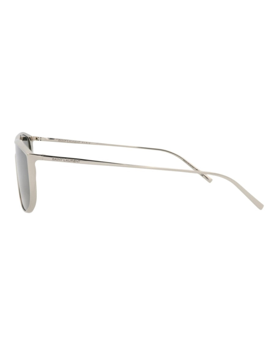 Saint Laurent Shield-Frame Metal Sunglasses