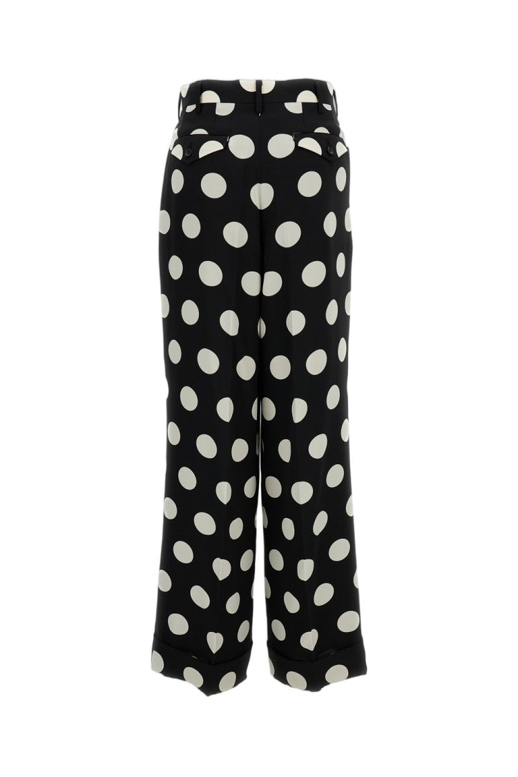 Junya Watanabe Black White Polka Dot Wide-Leg Pants