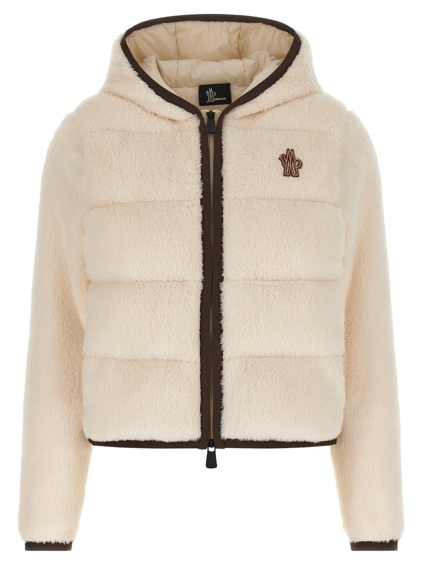 Moncler Grenoble High Loft Velvet Sweatshirt With Quilted Nylon Hood