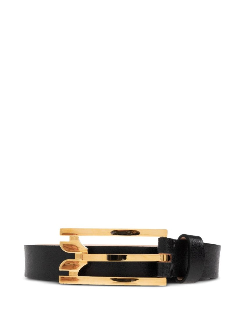 Victoria Beckham Black Vitello Leather Belt
