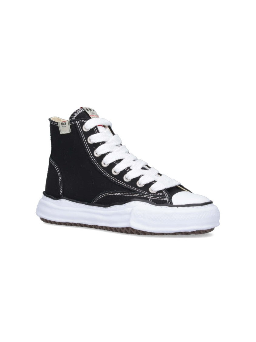Maison Mihara Yasuhiro "Peterson" High-Top Sneakers, In Black Cotton