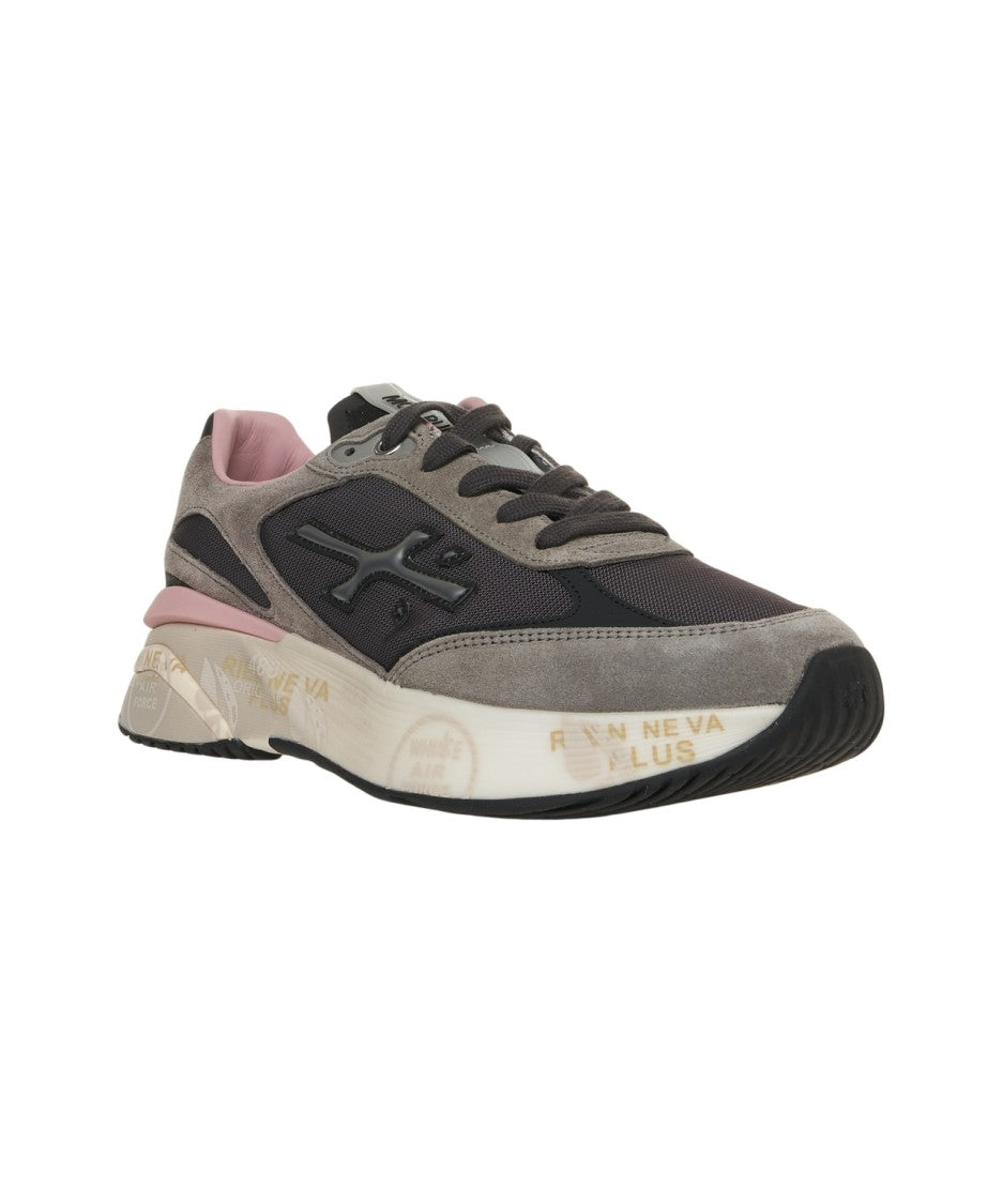 Premiata Dynamic Grey Sneakers With Suede And Mesh Elements