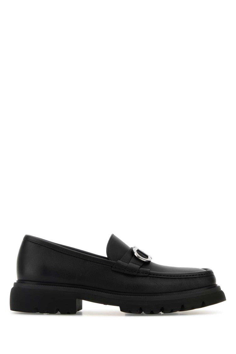 Salvatore Ferragamo Black Leather Cocoon Loafers