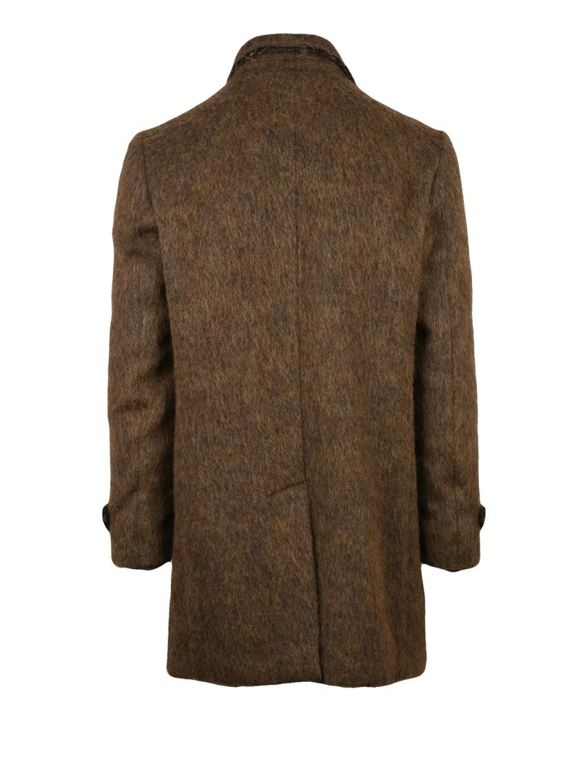 Reveres 1949 Brown Wool-Alpaca Blend Coat