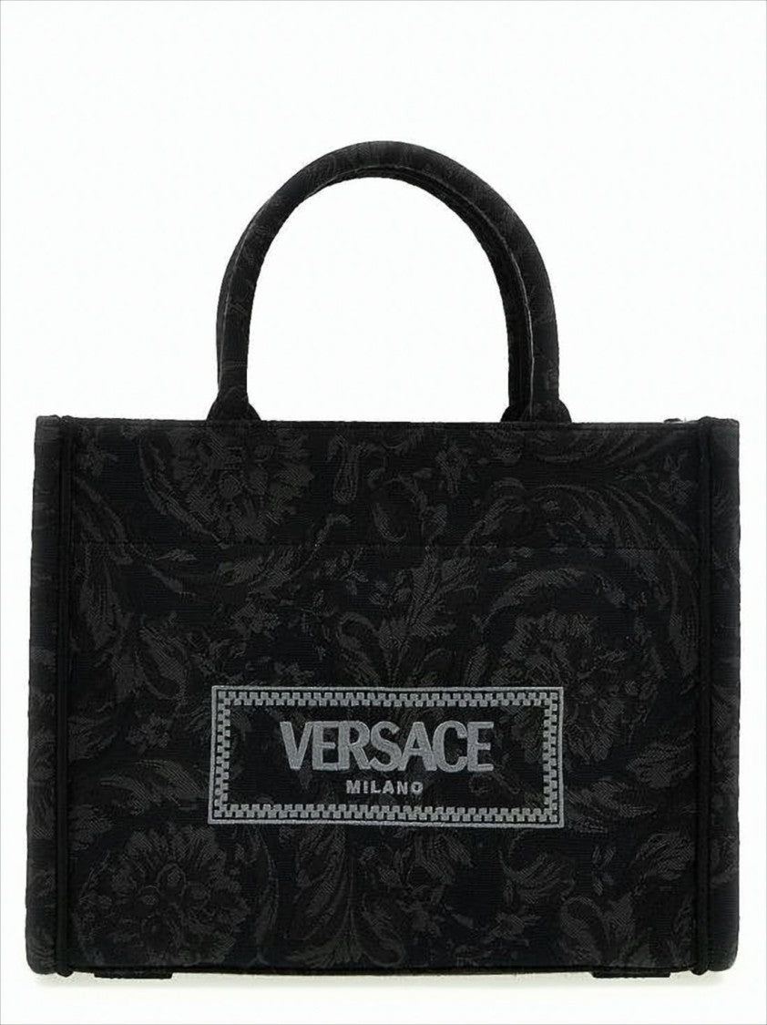 Versace Structured Floral Jacquard Versace Shoulder Bag