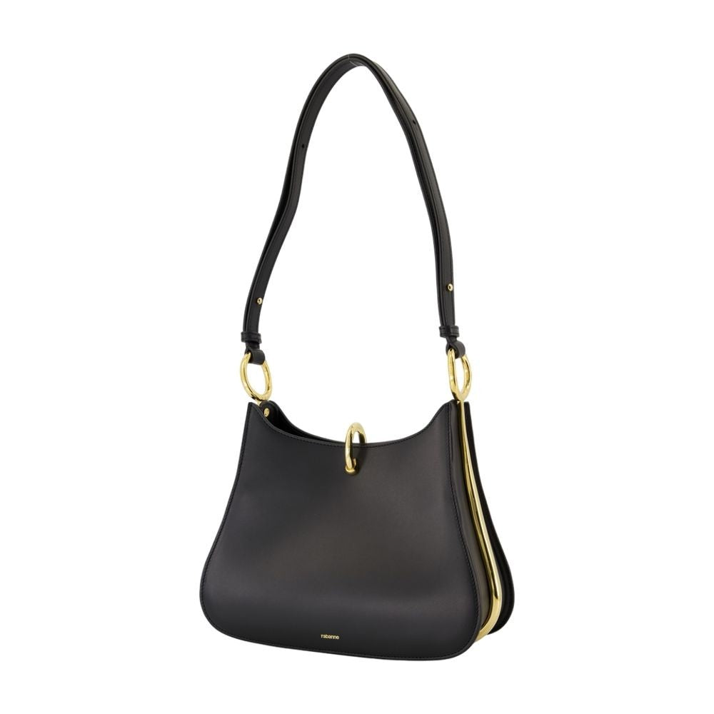Rabanne Structured Calfskin Leather Shoulder Bag With Gold-Tone Accents