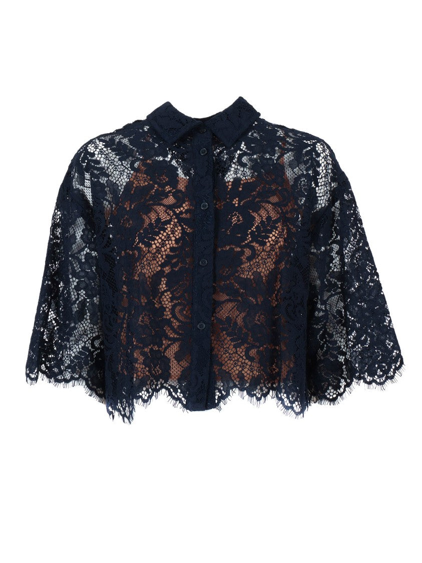 Michael Kors Corded Lace Short Sleeve Shirt