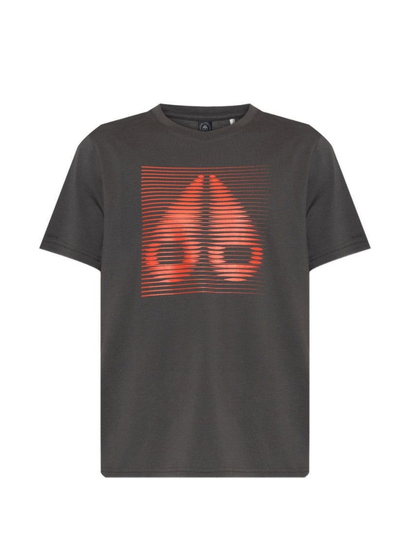 Moose Knuckles Graphic Print Crew Neck T-Shirt With Abstract Design