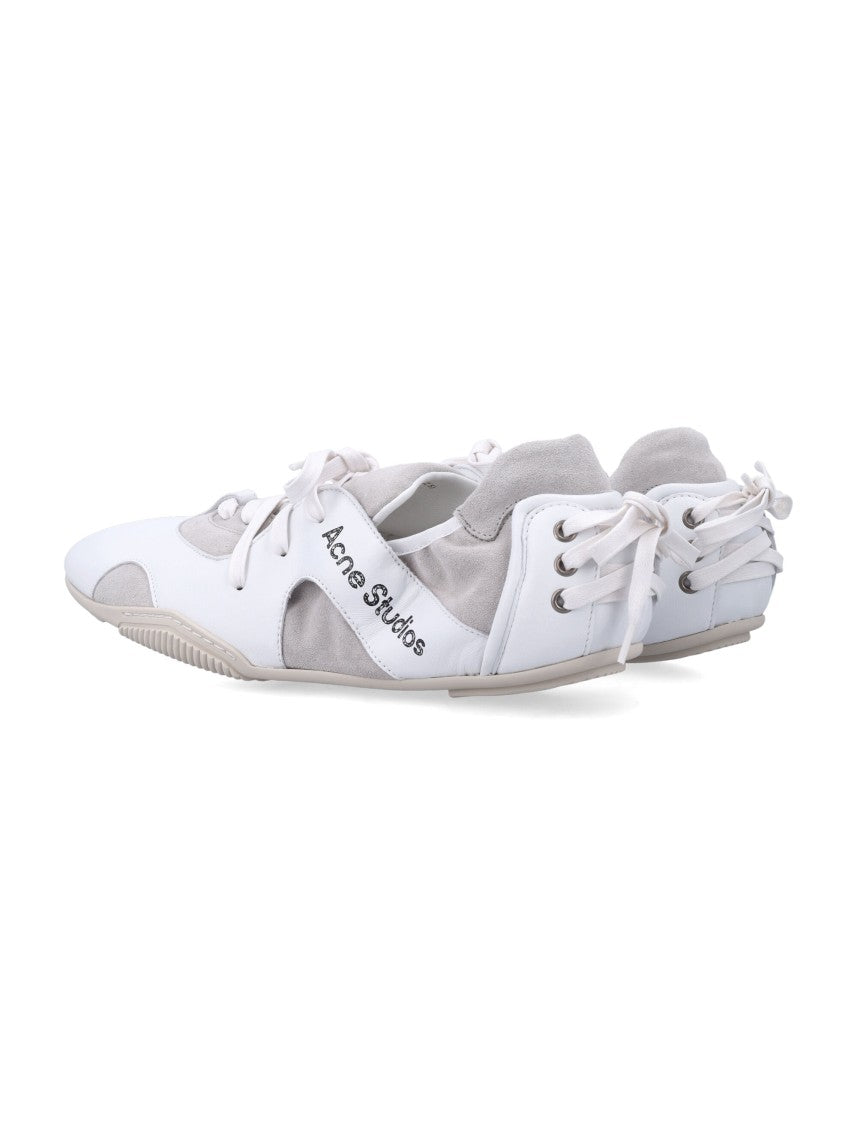 Acne Studios Leather Lace-Up Shoes With Dual Lace Details And Lamb Leather Upper