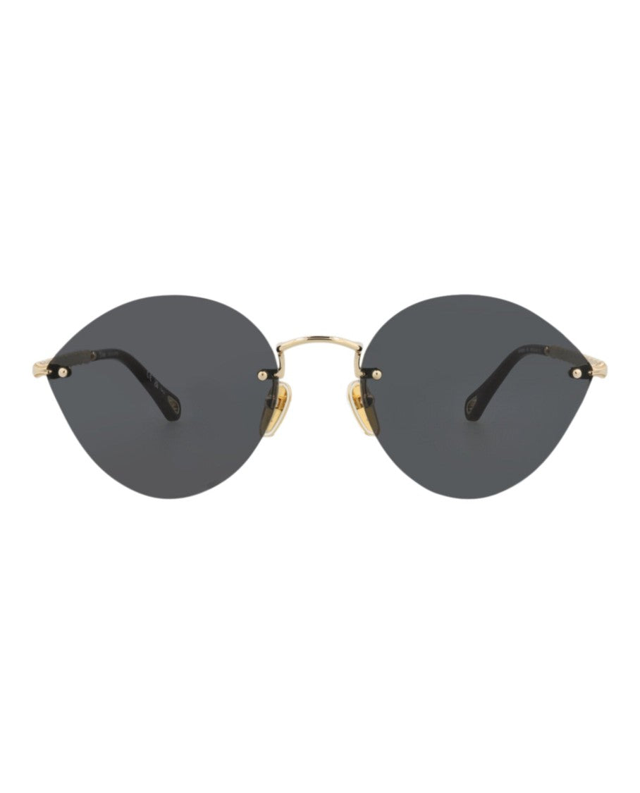 Chloé Cat Eye-Frame Metal Sunglasses With Wavy Gold-Tone Temples