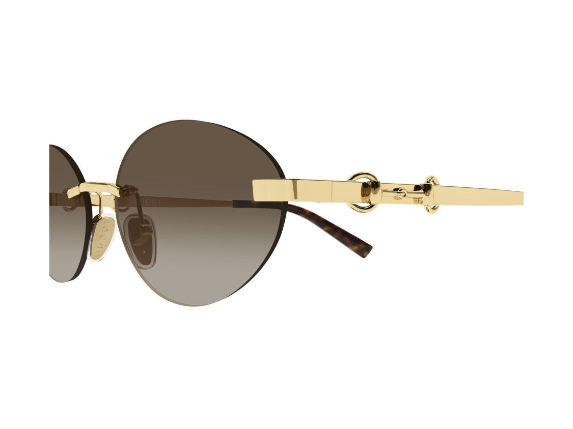 Gucci Gold Gg2051s Gradient Metal Round Sunglasses